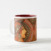 Alphonse Mucha Beauful Art Nouveau Lady Mok/Cup Tweekleurige Koffiemok (Voorkant links)