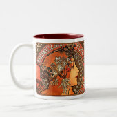 Alphonse Mucha Beauful Art Nouveau Lady Mok/Cup Tweekleurige Koffiemok (Links)