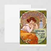 Alphonse Mucha Bechers Woman Art Nouveau Save The Date (Voorkant / Achterkant)