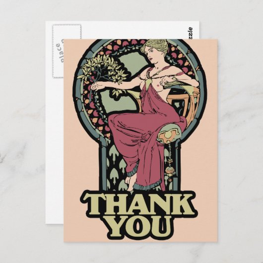 Alphonse Mucha Bedankt Cards Briefkaart (Voorkant / Achterkant)