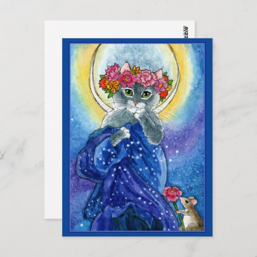 Alphonse Mucha bederf kat briefkaart (Voorkant / Achterkant)