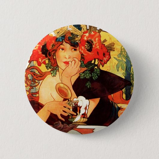 Alphonse Mucha Beer van de Muse Button (Voorkant)
