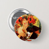 Alphonse Mucha Beer van de Muse Button (Voorkant /achterkant)