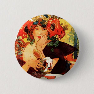 Alphonse Mucha Beer van de Muse Button