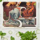 Alphonse Mucha Beer van de Muse Kitchen Towel Theedoek (Gevouwen)