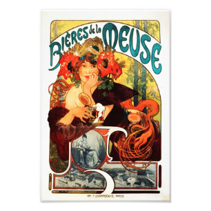 Alphonse Mucha Beer van de Muse Print Foto Afdruk