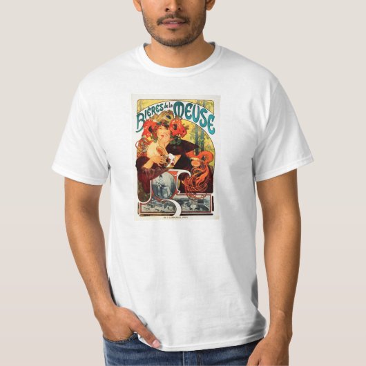 Alphonse Mucha Beer van de Muse T-shirt (Voorkant)