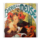 Alphonse Mucha Beer van de Muse Tile Tegeltje (Voorkant)
