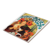 Alphonse Mucha Beer van de Muse Tile Tegeltje (Zijkant)