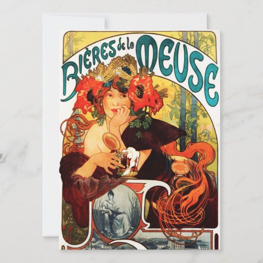 Alphonse Mucha Beer van de Muse-uitvindingen Kaart (Voorkant)