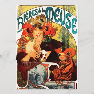 Alphonse Mucha Beer van de Muse-uitvindingen Kaart