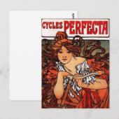 Alphonse Mucha  Bicycle Briefkaart (Voorkant / Achterkant)
