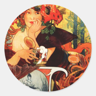 Alphonse Mucha Bier van de Muse Stickers