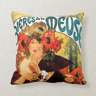 Alphonse Mucha Bier van de Muze Kussen