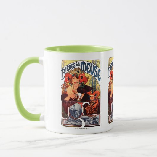 Alphonse Mucha , Bières de la Meuse , 1897 Mok (Links)