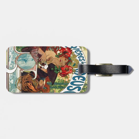 Alphonse Mucha Bieres De La Meuse Bagagelabel (Achterkant horizontaal)