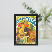 Alphonse Mucha Bieres de la Meuse gepersonaliseerd Briefkaart (Staand voorkant)