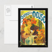 Alphonse Mucha Bieres de la Meuse gepersonaliseerd Briefkaart (Voorkant / Achterkant)