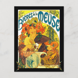 Alphonse Mucha Bieres de la Meuse gepersonaliseerd Briefkaart