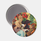 Alphonse Mucha Bieres de La Meuse Magneet (Voorkant / Achterkant)