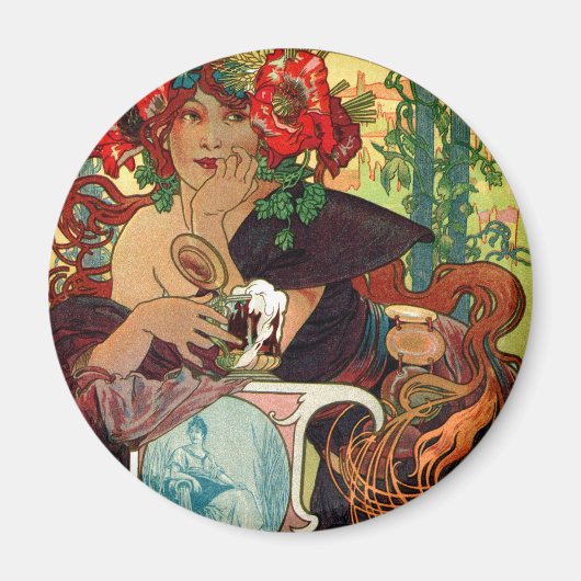 Alphonse Mucha Bieres de La Meuse Magneet (Voorkant)