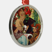 Alphonse Mucha Bieres de La Meuse Metalen Ornament (Rechts)
