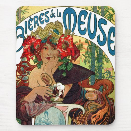 Alphonse Mucha Bieres de La Meuse Muismat (Voorkant)