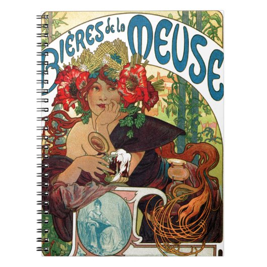 Alphonse Mucha Bieres de La Meuse Notitieboek (Voorkant)