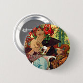 Alphonse Mucha Bieres de La Meuse Ronde Button 5,7 Cm (Voorkant /achterkant)