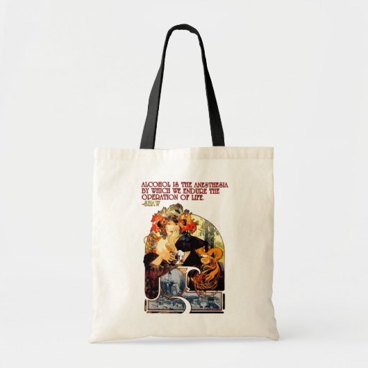 Alphonse Mucha bieres-de-le-me Alcohol Shaw Tote Bag (Voorkant)
