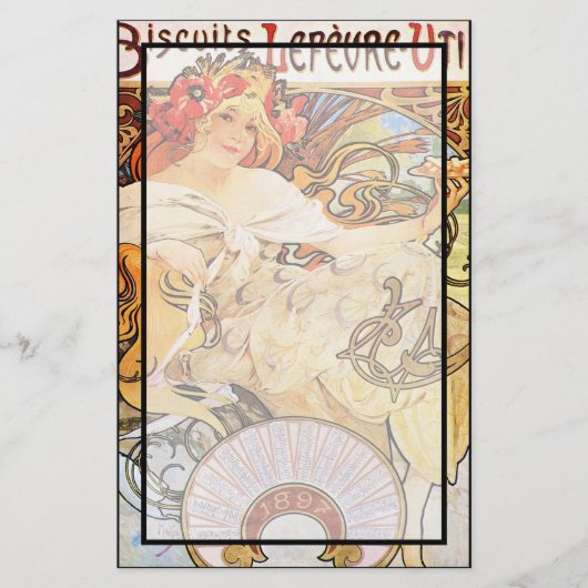 Alphonse Mucha Biscuits Lefevre-Utile Briefpapier (Voorkant)