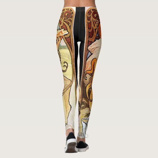Alphonse Mucha Biscuits Lefevre-Utile Leggings (Achterkant)