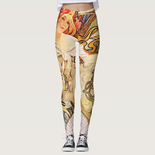 Alphonse Mucha Biscuits Lefevre-Utile Leggings (Voorkant)
