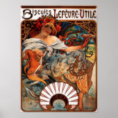 Alphonse Mucha Biscuits Lefevre Utile Poster (Voorkant)