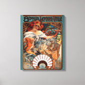 Alphonse Mucha Biscuits Lefevre-Utile Speckled van Canvas Afdruk (Voorkant)