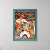 Alphonse Mucha Biscuits Lefevre-Utile Speckled van Canvas Afdruk (Voorkant)