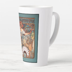 Alphonse Mucha Biscuits Lefevre-Utile Speckled van Latte Mok