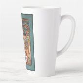 Alphonse Mucha Biscuits Lefevre-Utile Speckled van Latte Mok (Rechts)