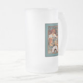 Alphonse Mucha Biscuits Lefevre-Utile Speckled van Matglas Bierpul (Voorkant rechts)