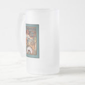 Alphonse Mucha Biscuits Lefevre-Utile Speckled van Matglas Bierpul (Voorkant links)