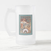 Alphonse Mucha Biscuits Lefevre-Utile Speckled van Matglas Bierpul (Links)