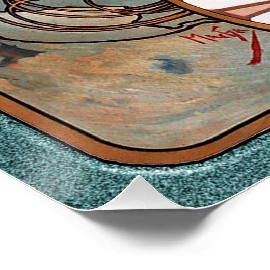 Alphonse Mucha Biscuits Lefevre-Utile Speckled van Perfect Poster (Hoek)