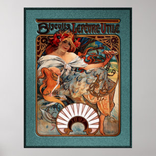 Alphonse Mucha Biscuits Lefevre-Utile Speckled van Poster