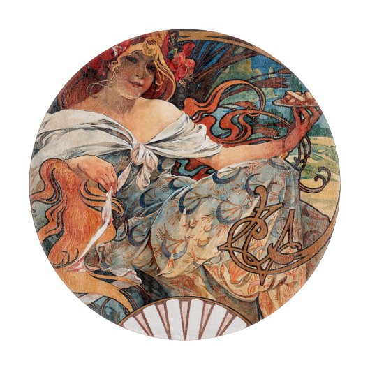 Alphonse Mucha Biscuits Lefevre-Utile Speckled van Snijplank (Voorkant)