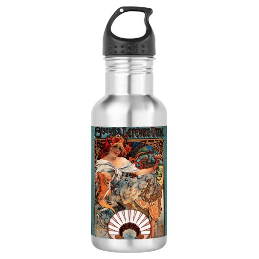 Alphonse Mucha Biscuits Lefevre-Utile Speckled van Waterfles (Voorkant)