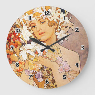 Alphonse Mucha Bloem Grote Klok