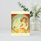 Alphonse Mucha Briefkaart (Staand voorkant)