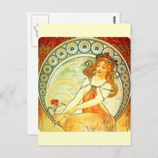 Alphonse Mucha Briefkaart (Voorkant / Achterkant)