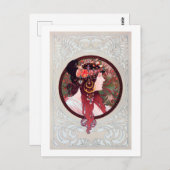 Alphonse Mucha Briefkaart (Voorkant / Achterkant)