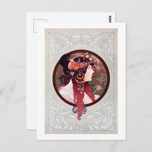 Alphonse Mucha Briefkaart (Voorkant / Achterkant)